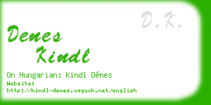 denes kindl business card